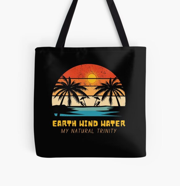 Item preview, EARTH WIND WATER:  My Natural Trinity - Vintage Beach Vibes - Retro Sunrise Design  designed and sold by Sun Sand & Sea Art.