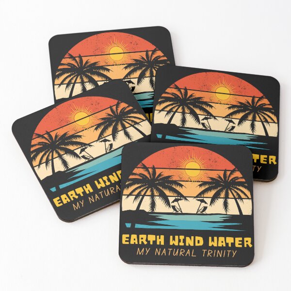 Item preview, EARTH WIND WATER:  My Natural Trinity - Vintage Beach Vibes - Retro Sunrise Design  designed and sold by Sun Sand & Sea Art.