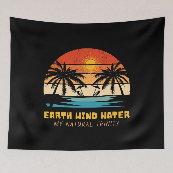 Item preview, EARTH WIND WATER:  My Natural Trinity - Vintage Beach Vibes - Retro Sunrise Design  designed and sold by Sun Sand & Sea Art.