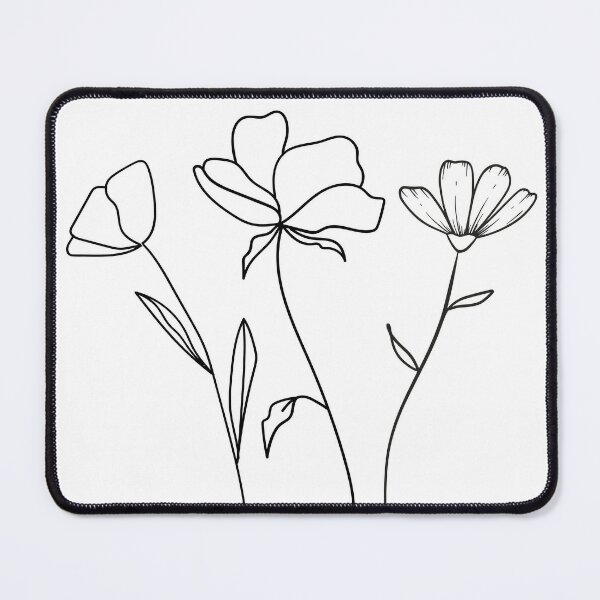 Elegant floral composition hand drawing - Delicate flowers Poster