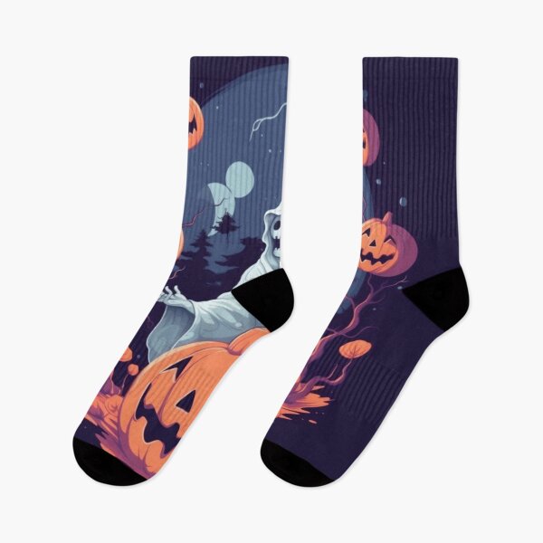 Item preview, Scary halloween ghost and pumpkins designed and sold by Riverside-Moon.