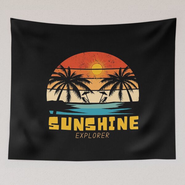 Item preview, SUNSHINE EXPLORER - Vintage Beach Vibes - Retro Sunrise Design  designed and sold by Sun Sand & Sea Art.