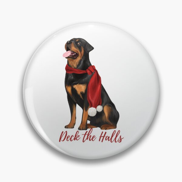 Item preview, Rottweiler in a Christmas Scarf - Deck the Halls designed and sold by DigitalCutFile.