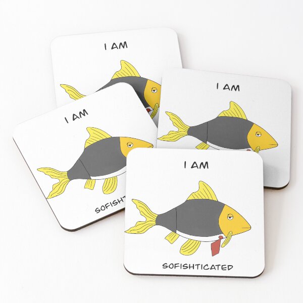 Item preview, sofishticated funny fish drawing designed and sold by BigPigSmallPig1.