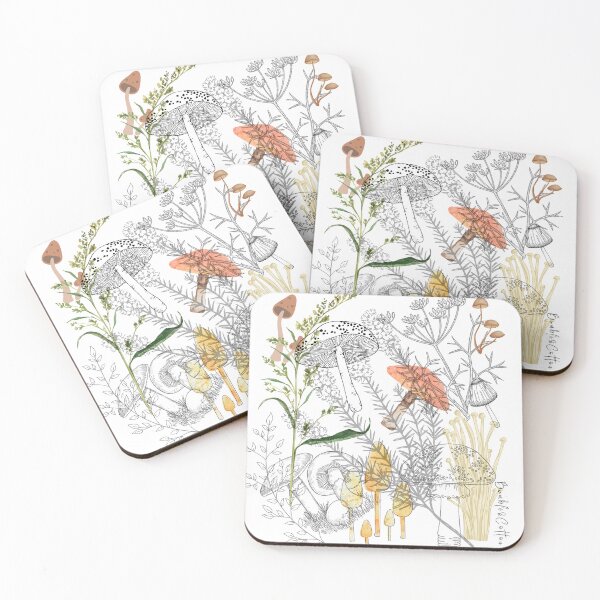 Item preview, Wild Mushroom Collage designed and sold by BumbleandCotton.