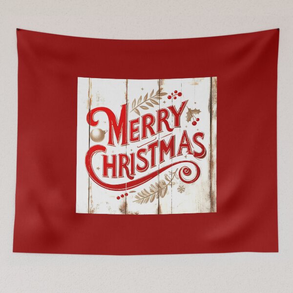 Item preview, MERRY CHRISTMAS SIGN STICKER IN PAINTED WOOD designed and sold by carlarmes.