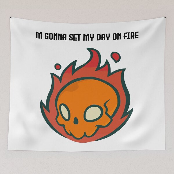 Item preview, "M Gonna Set My Day on Fire" Skull designed and sold by -DEEWOLF-.