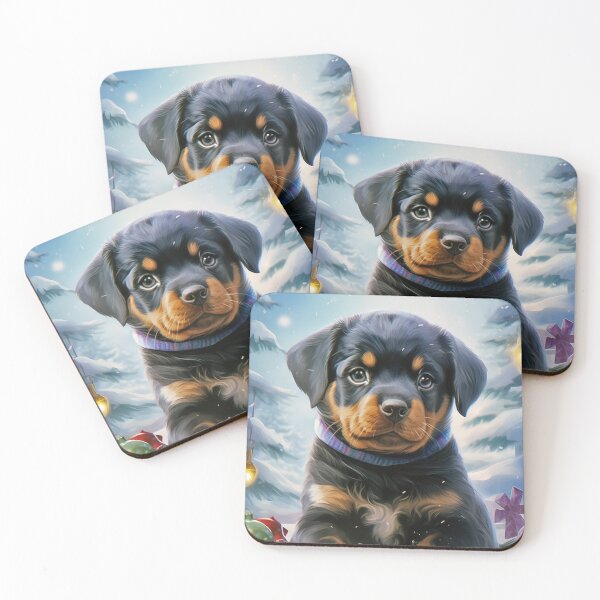 Item preview, Pequeño y lindo cachorro Rottweiler para Navidad designed and sold by WallyPink.