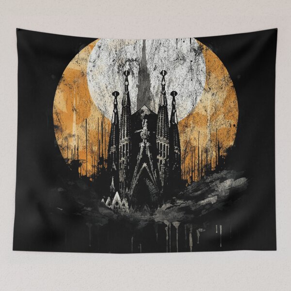 Item preview, The Sagrada Família - Distressed Vintage Street Art Landmarks designed and sold by GVRDesign.