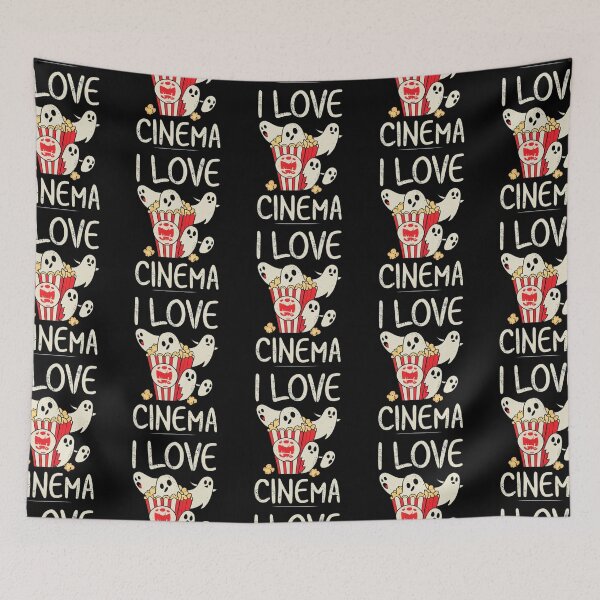 Item preview, I Love Cinema . funny ghost graphics in the form of popcorn designed and sold by ArtFeverShop.