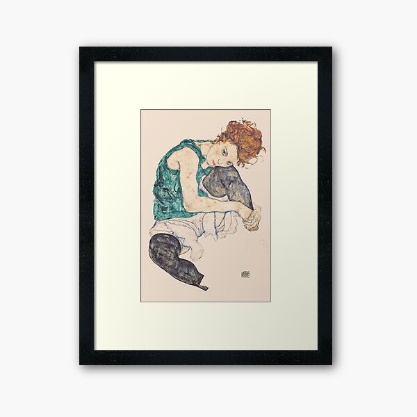 Item preview, HD Seated Woman With Legs Drawn Up , by Egon Schiele - HIGH DEFINITION designed and sold by MINDTHECHERRY.