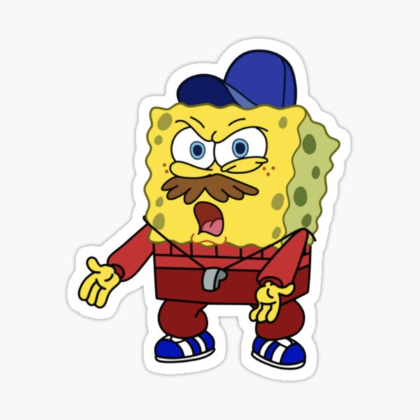 Vista previa del artículo con la obra «Calcomanía adhesiva de Bob Esponja del entrenador», diseñado y vendido por windowdecals.