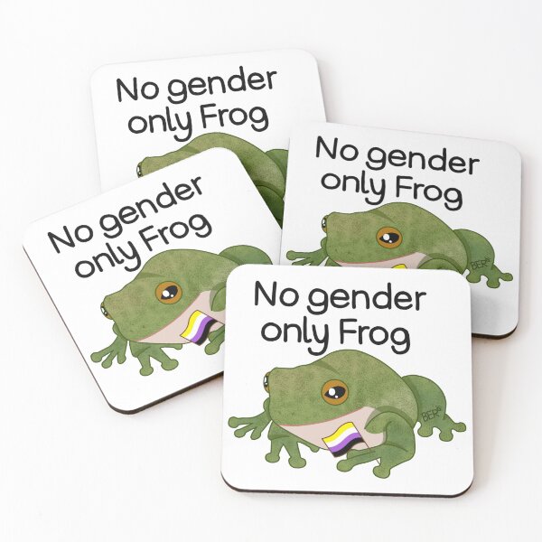 Item preview, No Gender Only Frog Nonbinary Pride Drawing designed and sold by SentABear.