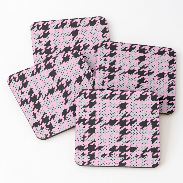 Item preview, houndstooth pink black grey glitch designed and sold by thecheek.