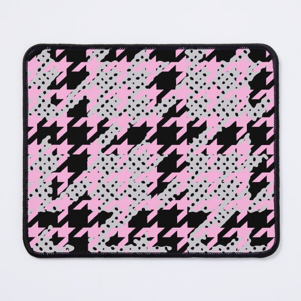 Item preview, houndstooth pink black grey glitch designed and sold by thecheek.
