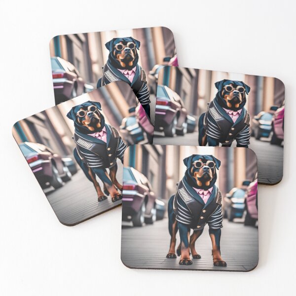 Item preview, Rottweilers in Their Splendid Outfits and Glasses designed and sold by CanArtVision.