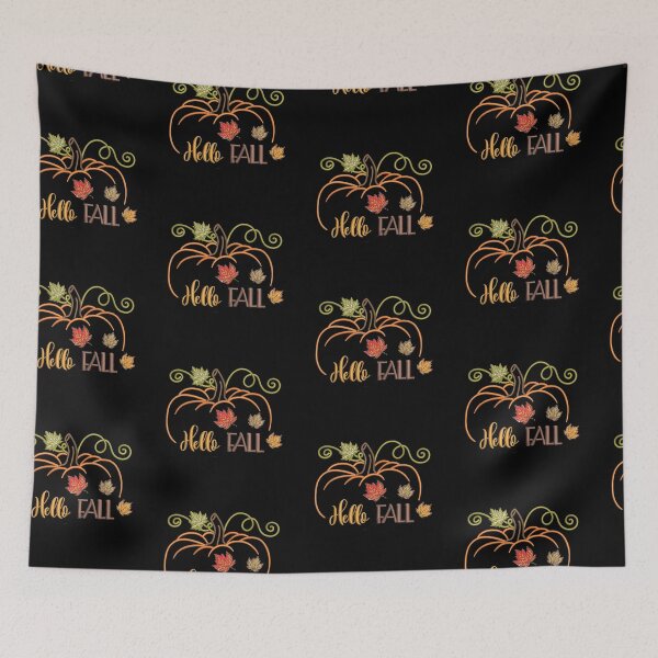 Item preview, Like Embroidered Pumpkin Hello Fall designed and sold by Sunmoonlove.