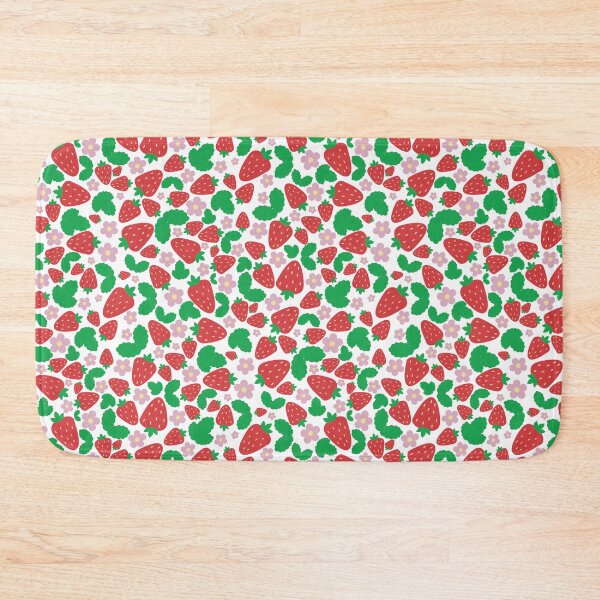Item preview, Red strawberry pattern with pink flowers designed and sold by ArtFisher.