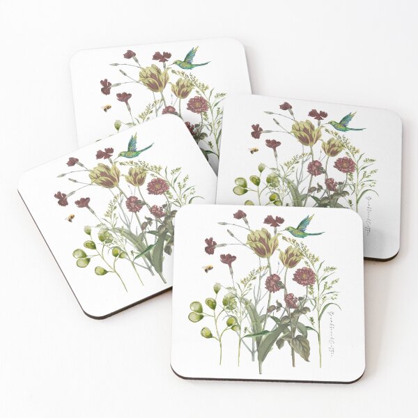 Artikelvorschau, Botanicals & Kolibri entworfen und verkauft von BumbleandCotton.