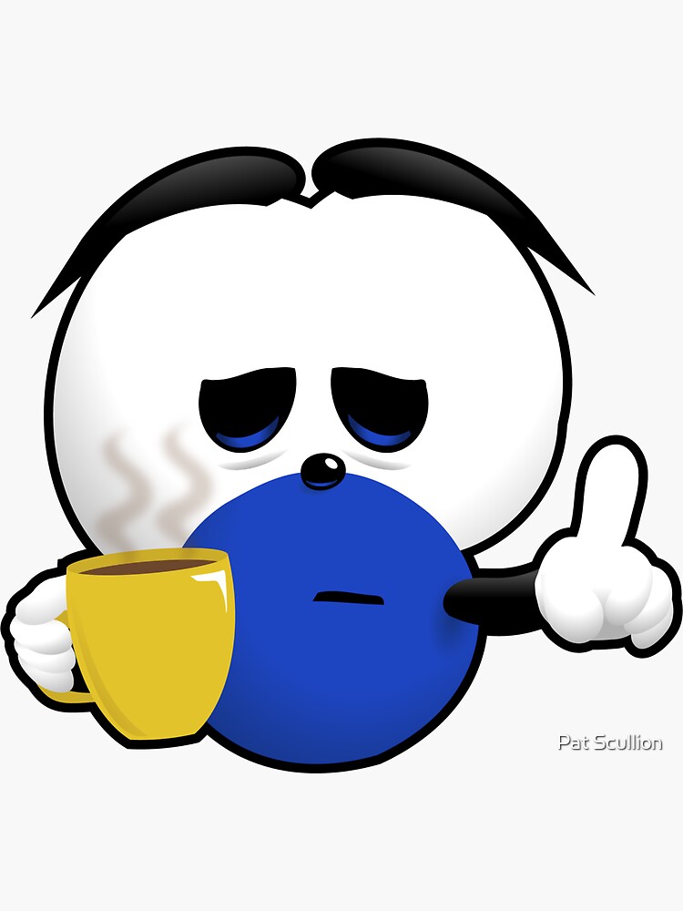 Thumbnail 3 of 3, Sticker, Squage Needing a Coffee (Outlined) designed and sold by squage.