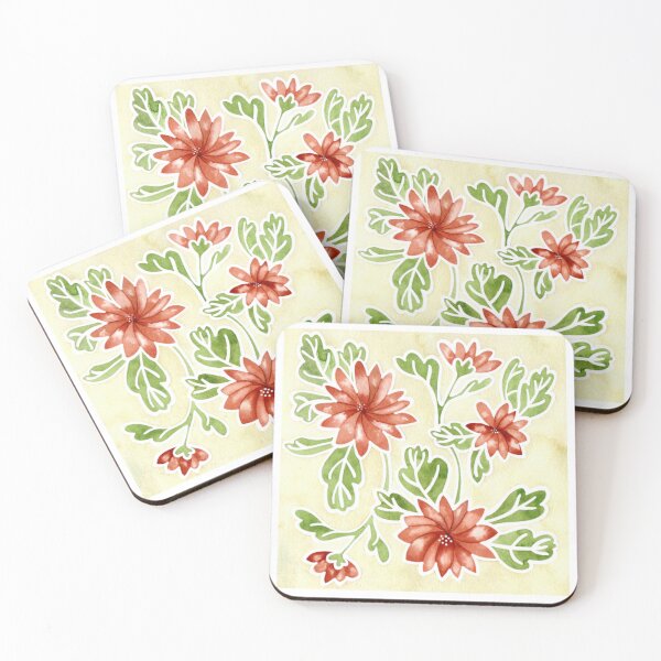Item preview, Red Flowers in a Yellow World designed and sold by joynest-design.
