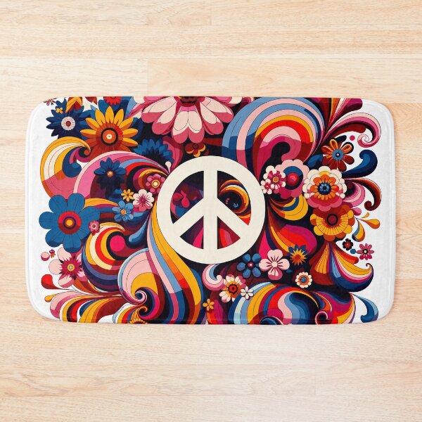 Item preview, Peace an love vintage pattern hippie hippy  flower power summer love designed and sold by Martymcflay.