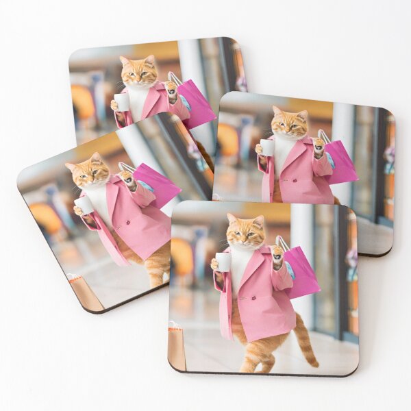 Item preview, Sunny's Stylish Cityscape: A Purrfect Blend of Fashion, Coffee, and Retail Therapy designed and sold by CanArtVision.