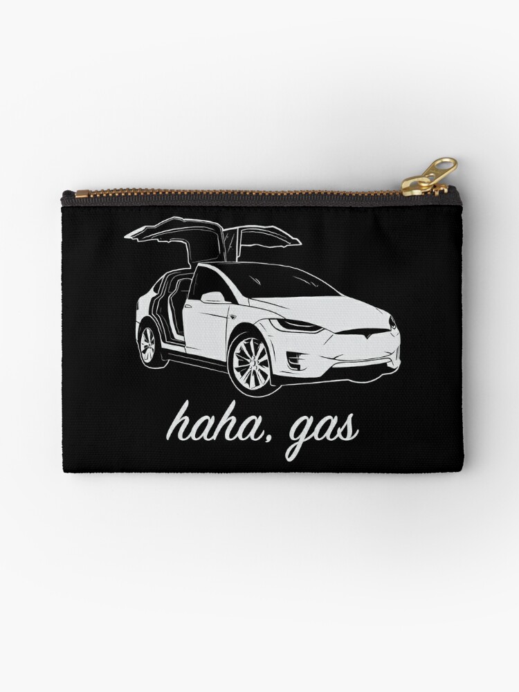 Haha Gas Tesla Model X Elon Musk Zipper Pouch By Elonscloset