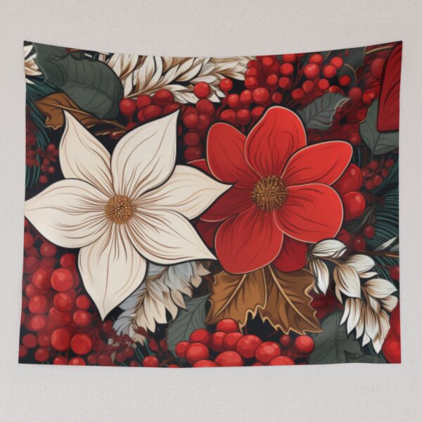 Item preview, Christmas Floral Pattern designed and sold by nicksvp.