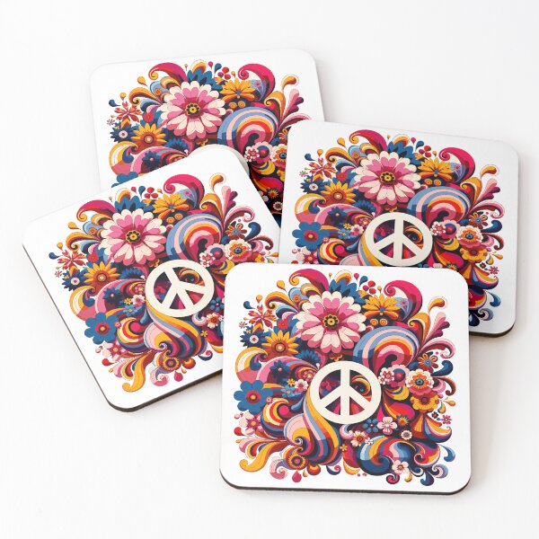 Item preview, Peace an love vintage pattern hippie hippy  flower power summer love designed and sold by Martymcflay.