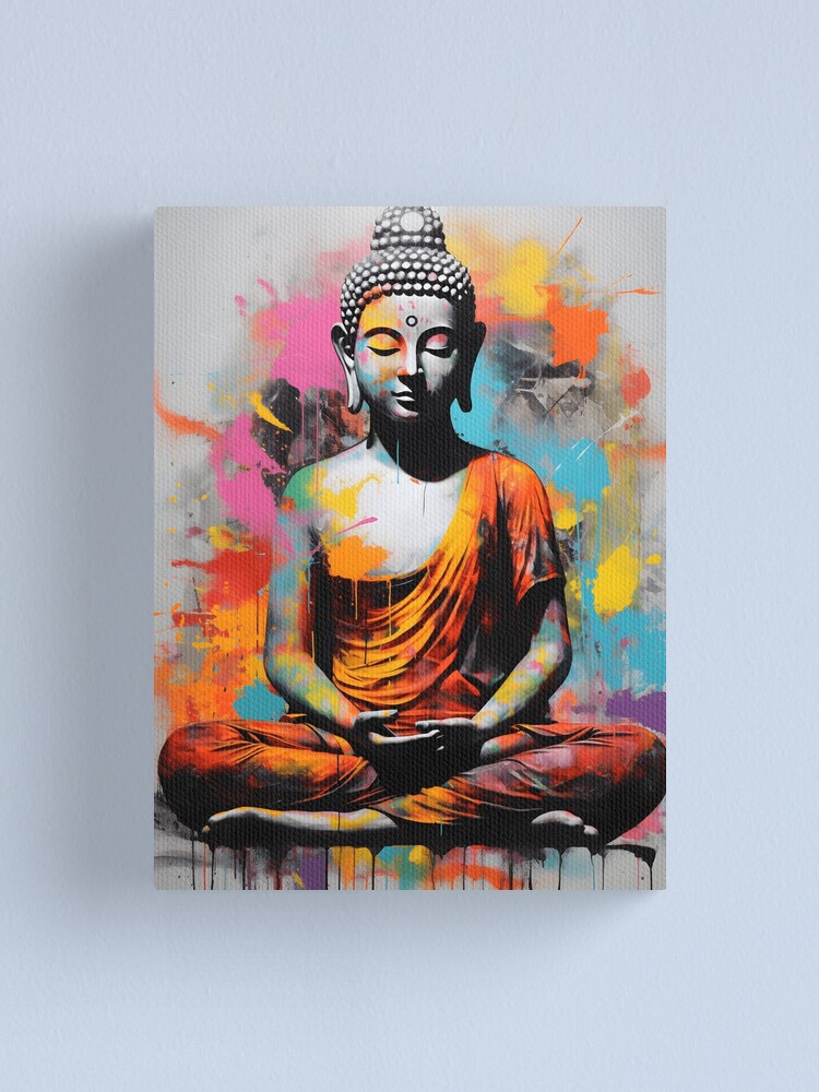 Vibrant Buddha Canvas Paintings - Canvas Art for Home Office