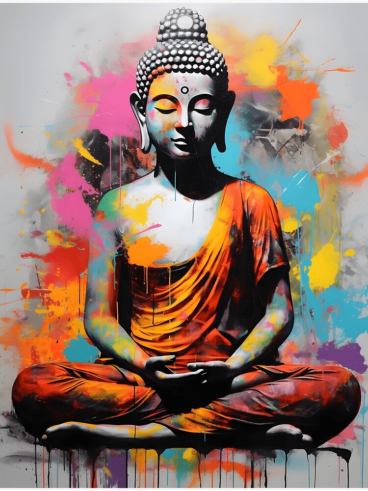 Colorful Buddha Meditation, Zen Feng Shui Art