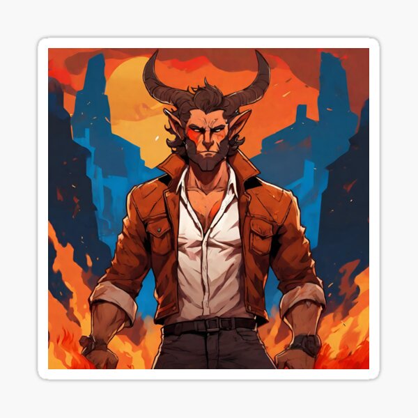 Item preview, Modern Satyr near burning ruins designed and sold by Venyse.