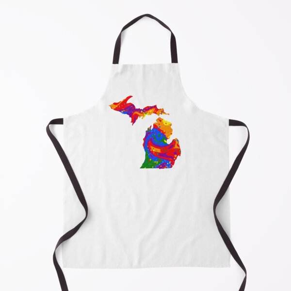 Item preview, Rainbow Colorful Pride Abstract Paint Splatter Michigan Silhouette designed and sold by ArtbyJanaye.