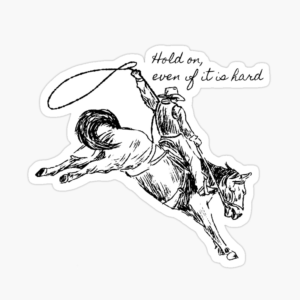 Bucking Bronco Horse Inspiration Pencil Drawing Poster