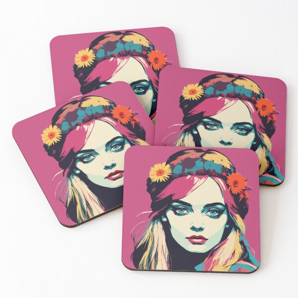 Item preview, Pop-art Hippie Portrait of the 60s/70s designed and sold by Martymcflay.
