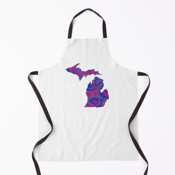 Item preview, Pink Purple Blue Bi Pride Abstract Paint Splatter Michigan Silhouette designed and sold by ArtbyJanaye.