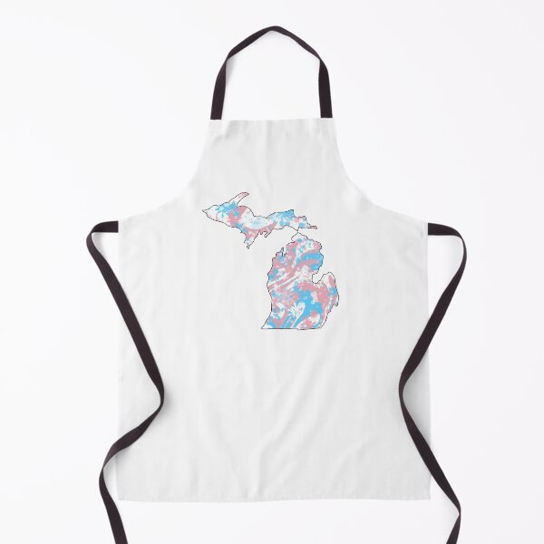 Item preview, Pastel Pink and Blue Trans Pride Abstract Paint Splatter Michigan Silhouette designed and sold by ArtbyJanaye.