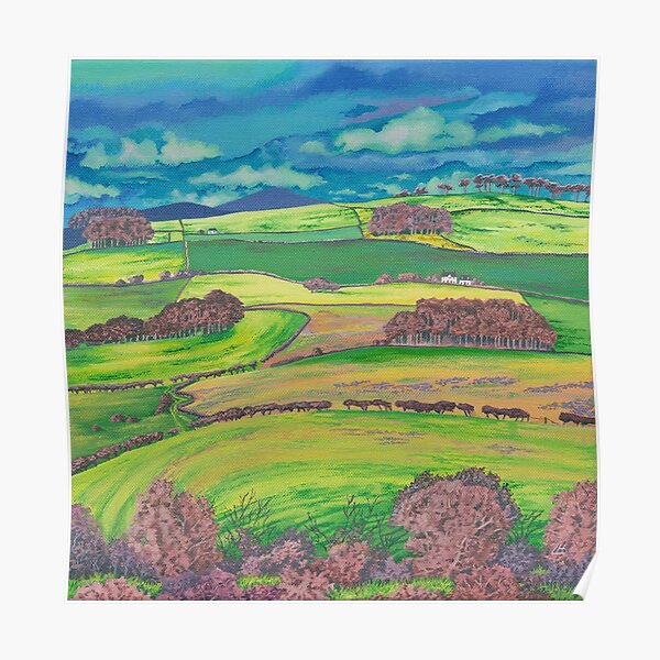Border Country (acrylic on canvas) Poster