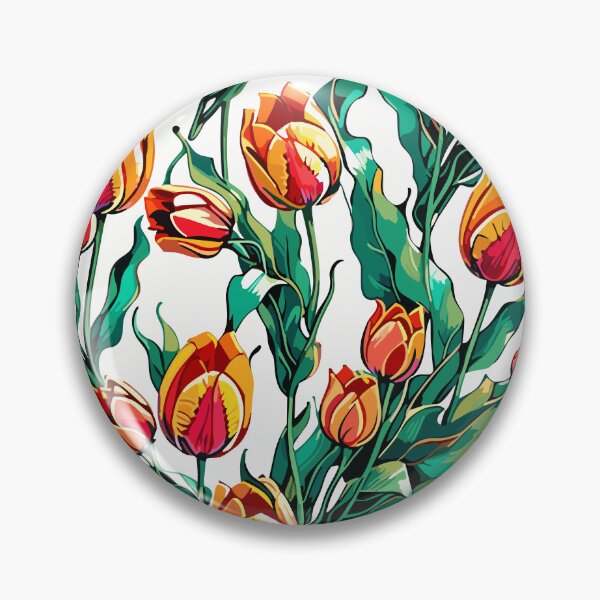 Item preview, Yellow Tulip Flower Pattern on White  designed and sold by GraphicsClub.