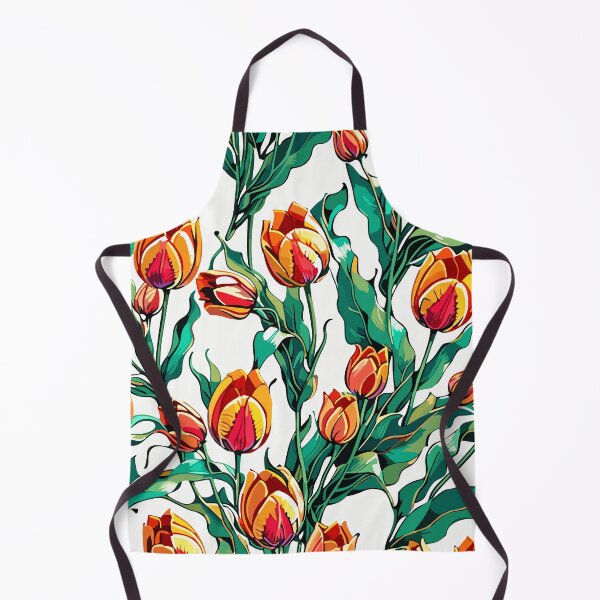 Item preview, Yellow Tulip Flower Pattern on White designed and sold by GraphicsClub.