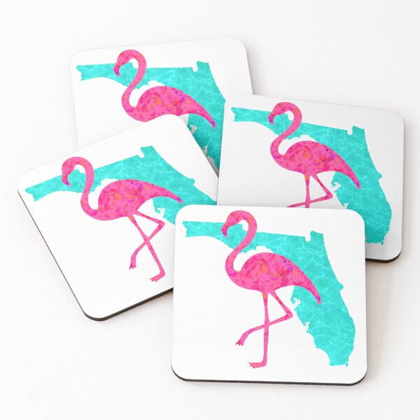 Item preview, Pink Flamingo & Water Waves Florida  designed and sold by ArtbyJanaye.
