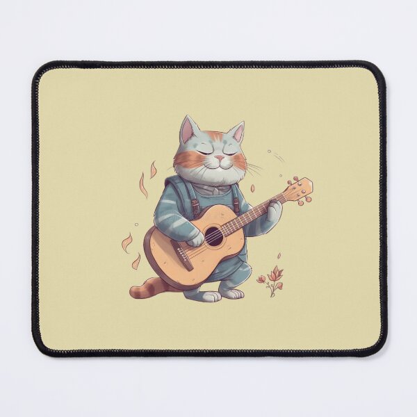 Item preview, Cute Cat Playing Guitar designed and sold by sorryimbusy.