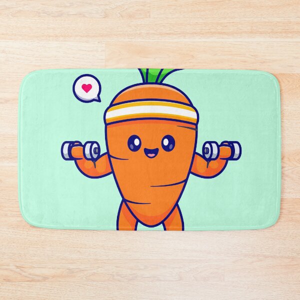 Item preview, Cute Carrot Lifting Dumbbell - Cartoon Vector Food Sport Icon designed and sold by hjian8219.