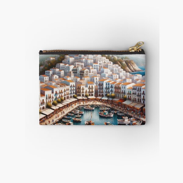 Item preview, Bustling Harbor Amidst White-Washed Villas designed and sold by Newpixelland.