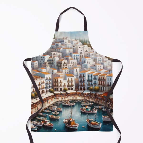 Item preview, Bustling Harbor Amidst White-Washed Villas designed and sold by Newpixelland.