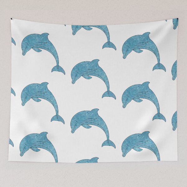 Item preview, Water Waves Paint Splatter Dolphin Abstract  designed and sold by ArtbyJanaye.