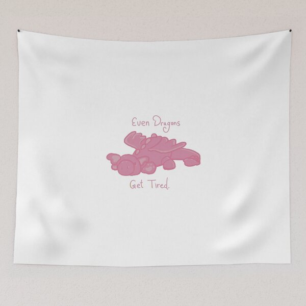 Item preview, Even Dragons Get Tired Pink designed and sold by planetjellyfish.