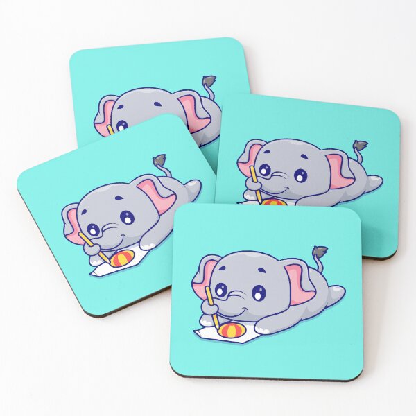 Item preview, Cute Elephant Drawing Ball on Paper - Cartoon Vector Icon designed and sold by hjian8219.