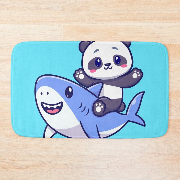 Item preview, Cute Panda with Cute Shark - Cartoon Vector Icon designed and sold by hjian8219.